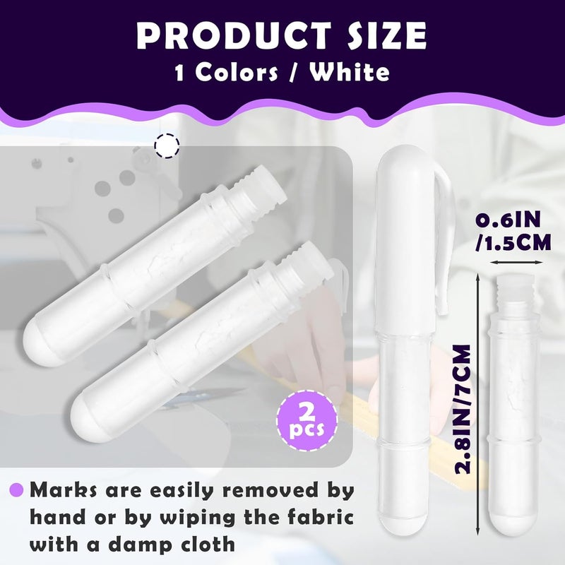 chaseroad 2PCS Sewing Chalk Refill - White - Image 3